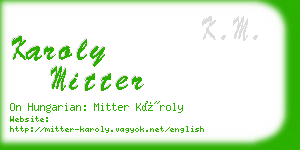 karoly mitter business card